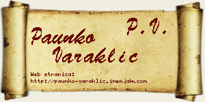 Paunko Varaklić vizit kartica